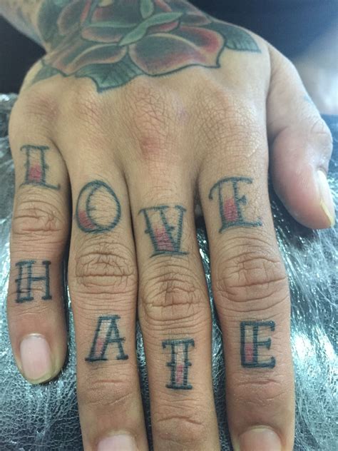 love hate finger tattoo|hatred tattoos in wv.